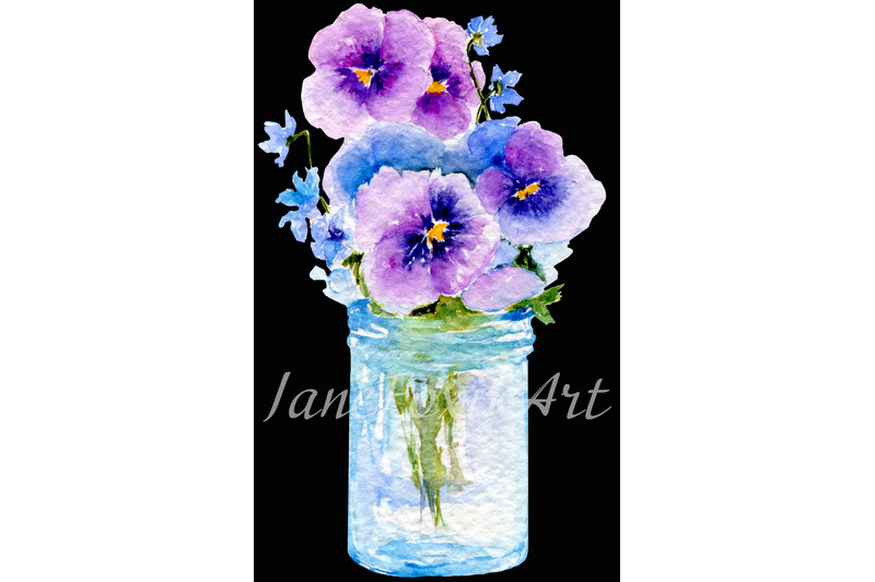 spring-bouquet-set-two-watercolor-illustration-of-flower-bouquets