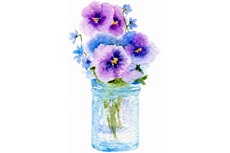 spring-bouquet-set-two-watercolor-illustration-of-flower-bouquets