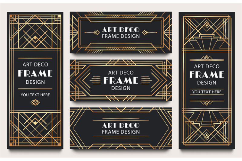 golden-art-deco-banner-frames-geometric-gold-lines-frame-luxury-deco