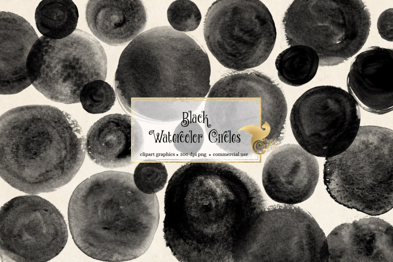 black-watercolor-circles