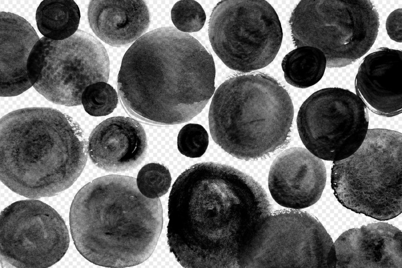 black-watercolor-circles