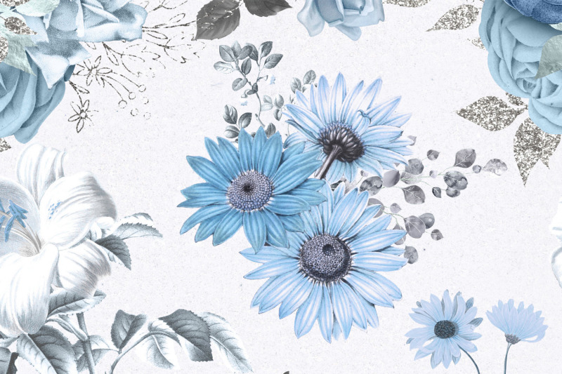 blue-floral-digital-paper