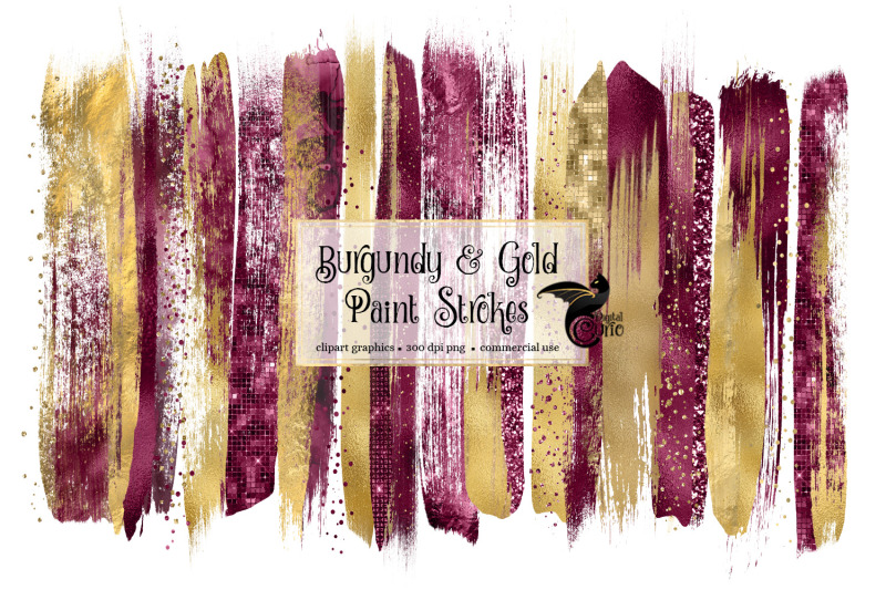 burgundy-and-gold-brush-strokes-clipart