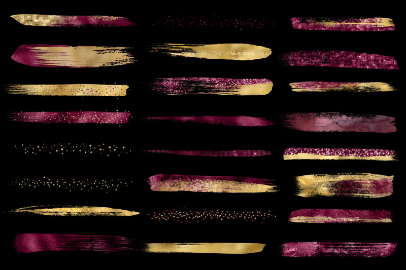 burgundy-and-gold-brush-strokes-clipart