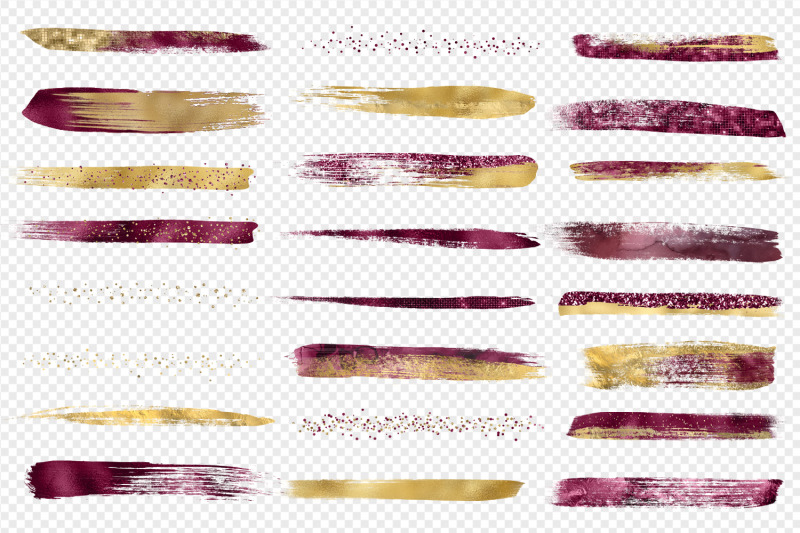 burgundy-and-gold-brush-strokes-clipart