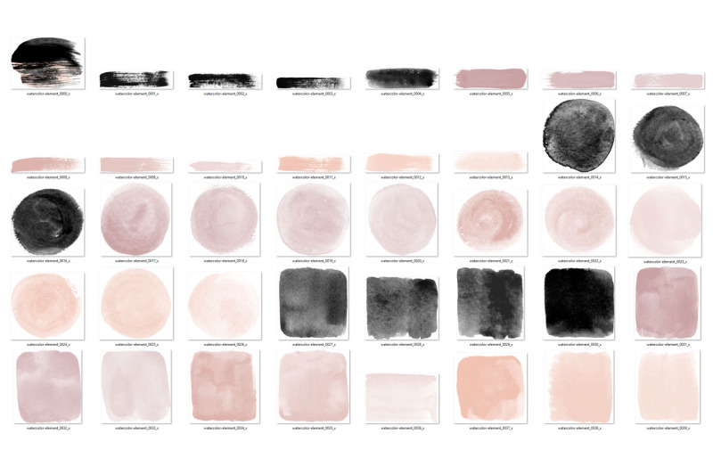 blush-and-black-watercolor-elements