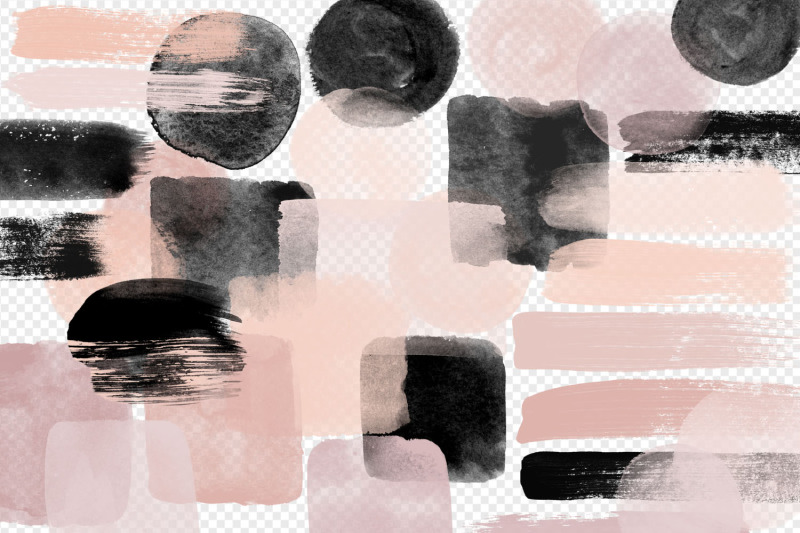 blush-and-black-watercolor-elements