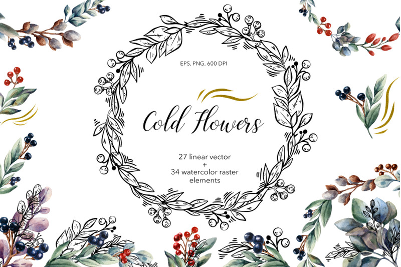 cold-flowers-vector-amp-watercolor-clip-art-set