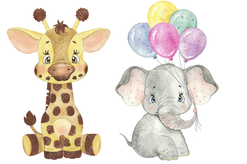 cute-baby-animals-watercolor-clipart-animal-digital-clipart-birthday