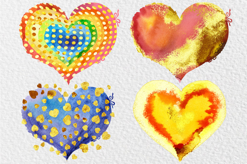 watercolor-gold-hearts-2