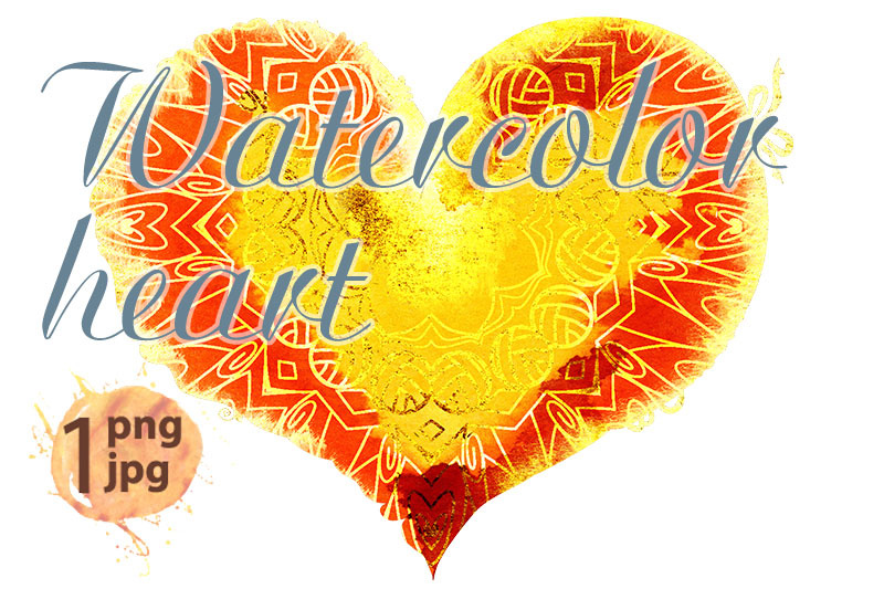 watercolor-yellow-heart-with-a-lace-edge