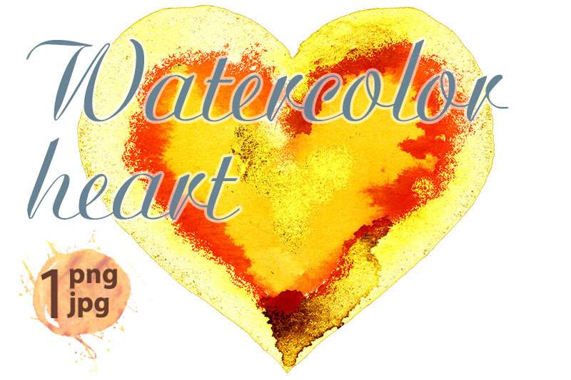 watercolor-textured-yellow-heart-with-gold-strokes
