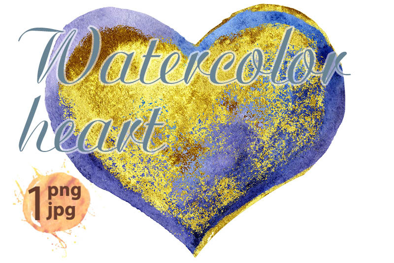 watercolor-textured-purple-heart-with-gold-strokes