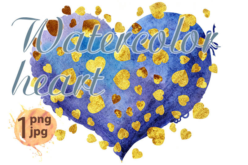 watercolor-purple-heart-with-heart-shaped-golden-dots