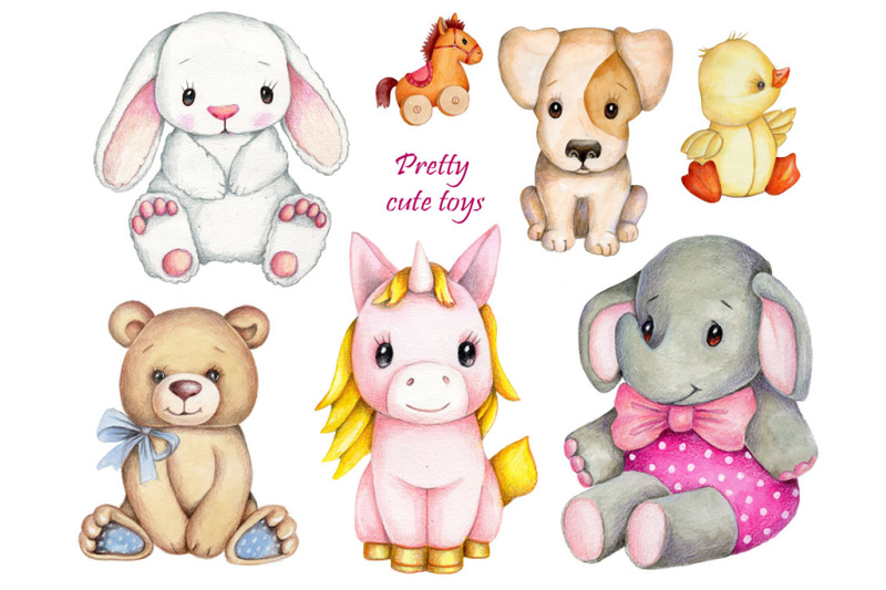 pretty-cute-toys-watercolor
