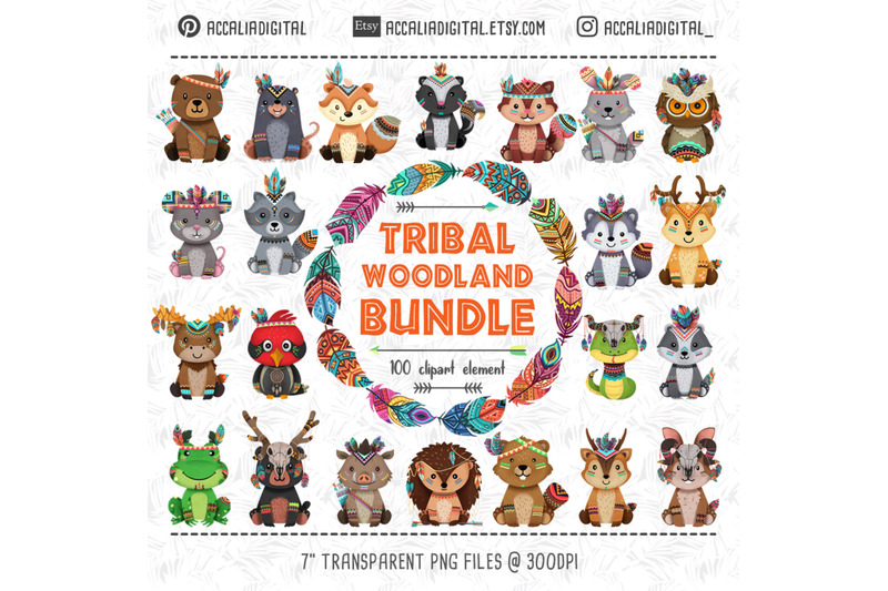 tribal-woodland-animals-bundle
