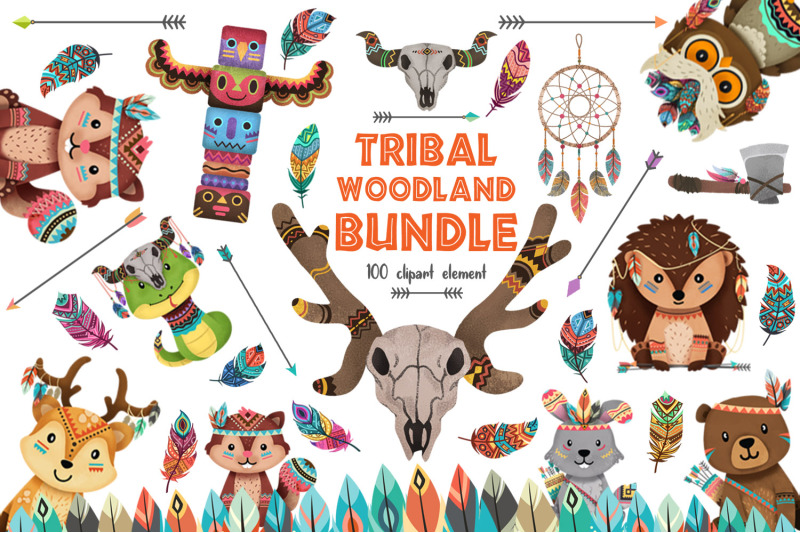 tribal-woodland-animals-bundle