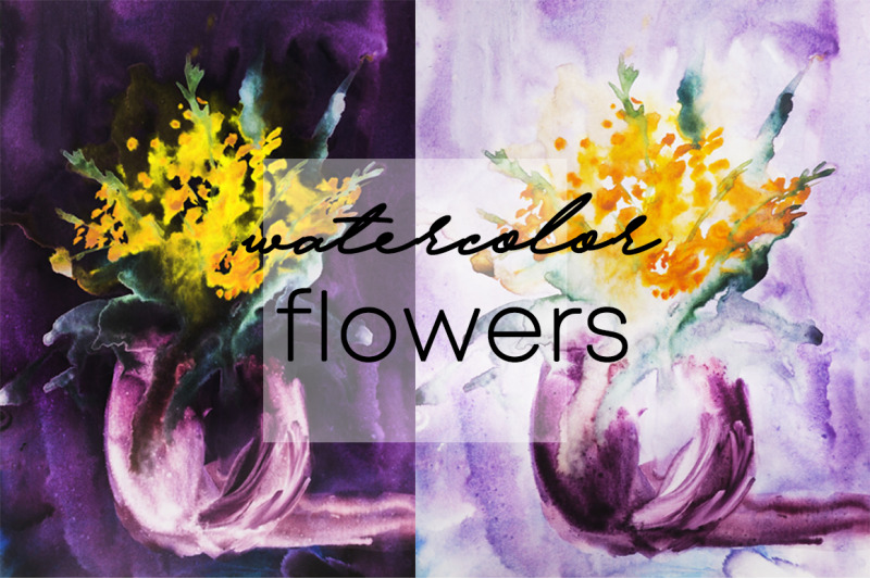 watercolor-botanical-illustration-of-flowers-in-in-a-vase-landscape