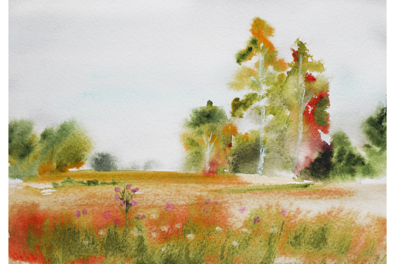 watercolor-landscape-spring