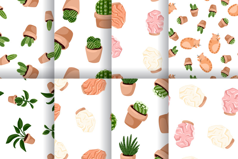 hygge-succulents-seamless-patterns-set