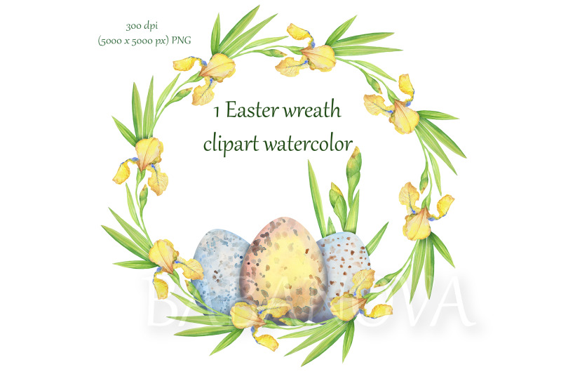 easter-wreath-with-yellow-flowers-irises-and-eggs