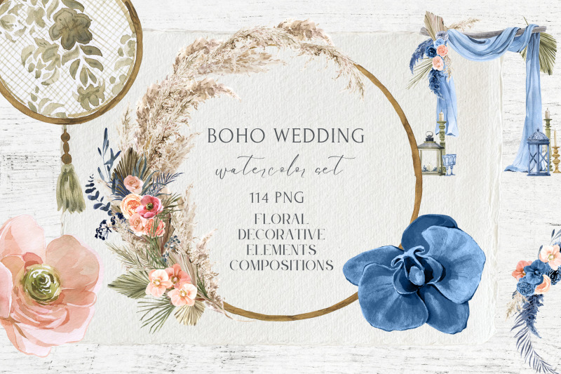 boho-wedding-decor-watercolor-set