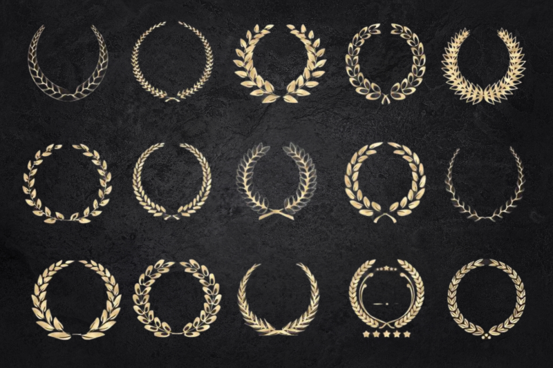 gold-foil-laurels-clipart-laurel-wreaths-gold-foil-design-elements