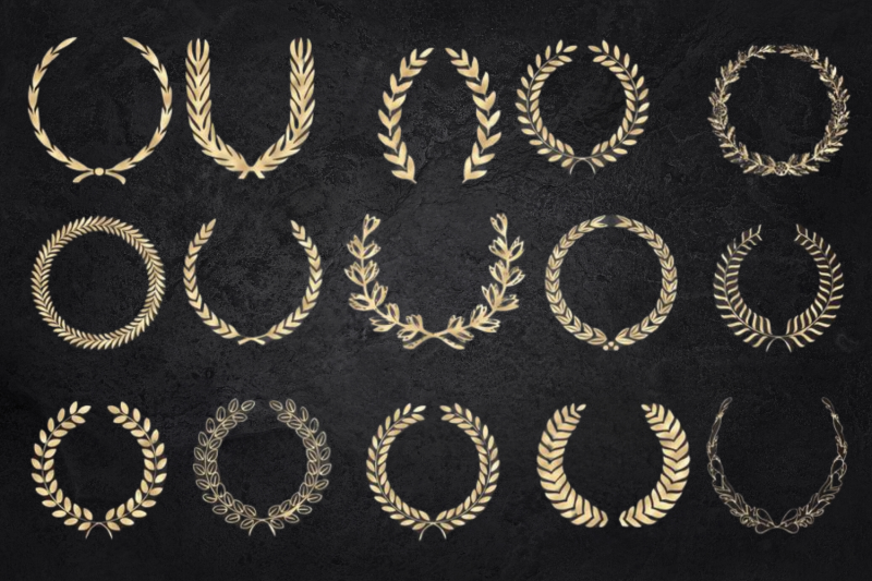 gold-foil-laurels-clipart-laurel-wreaths-gold-foil-design-elements