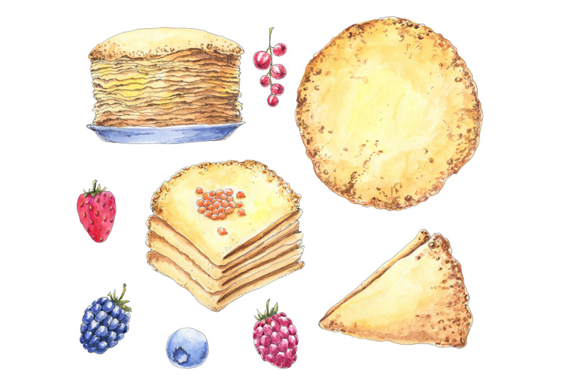 maslenitsa-shrove-pancake-week-big-watercolor-collection