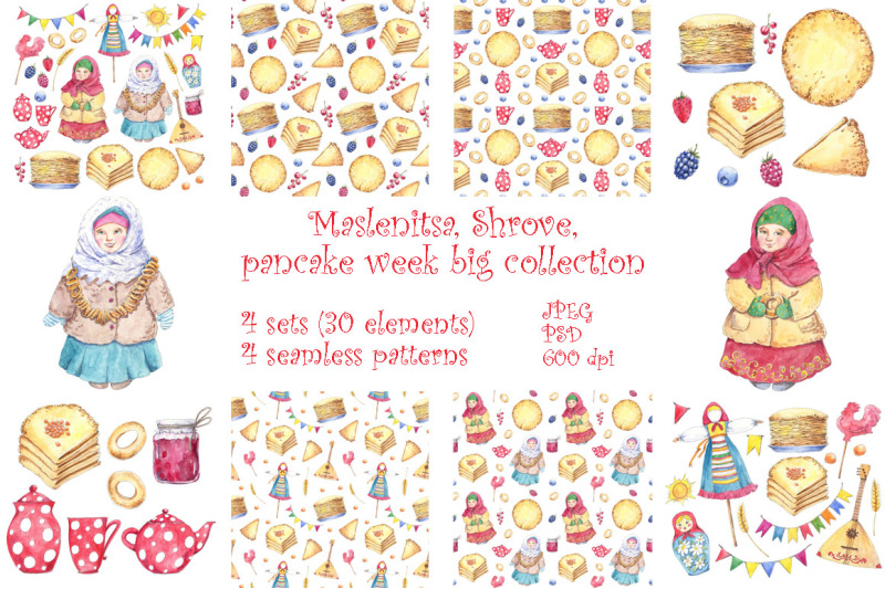 maslenitsa-shrove-pancake-week-big-watercolor-collection