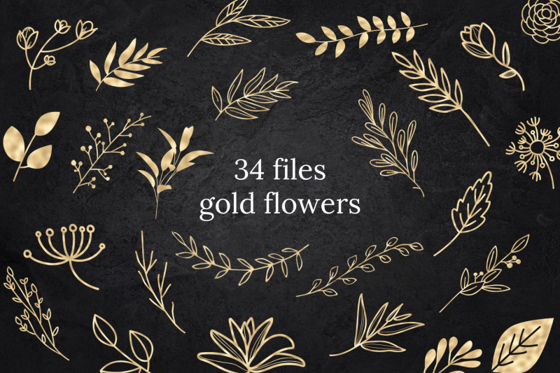 gold-floral-clip-arts-gold-flower-elements