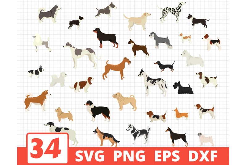 Download Dog breeds svg bundle | Dogs vector | Pets silhouette ...
