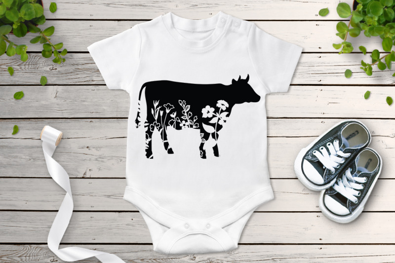 Download Floral Cow SVG, Flower Cow SVG Cut File, Floral Cow Clipart. By Doodle Cloud Studio ...