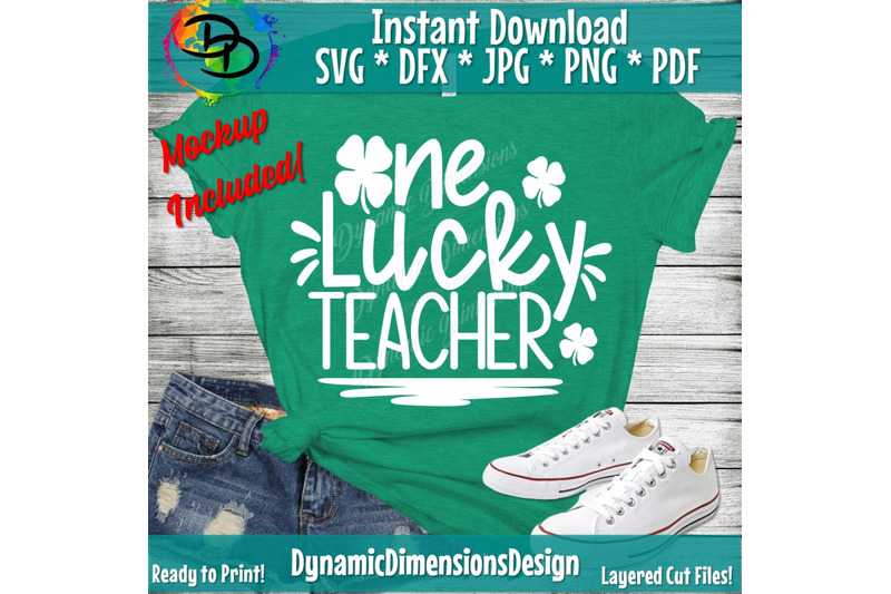Download One Lucky Teacher Svg, St. Patrick's Day Svg, Shamrock Svg ...