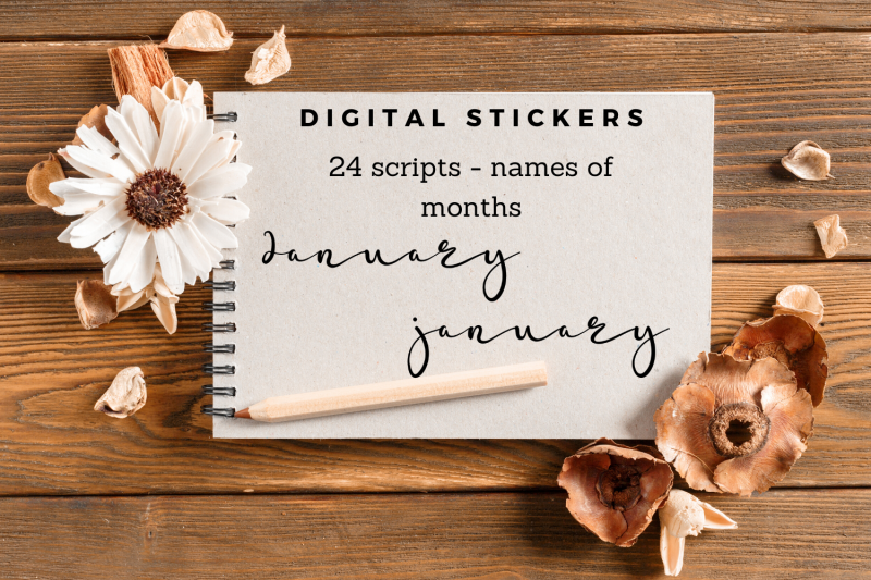 digital-stickers-scripts-names-of-months-font-bullet-journals