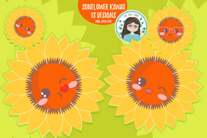 sunflower-spring-kawaii-clipart