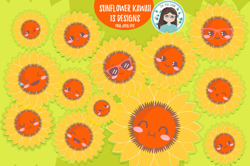 sunflower-spring-kawaii-clipart