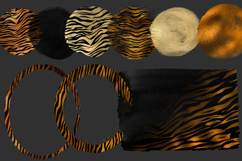 golden-tiger-brush-strokes-clipart