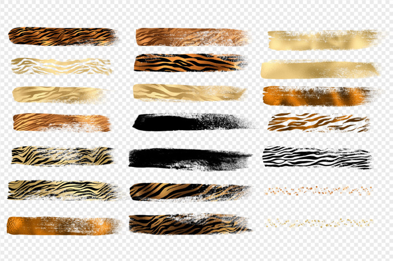 golden-tiger-brush-strokes-clipart