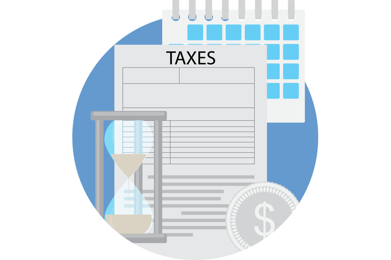 time-to-pay-taxes-flat-icon