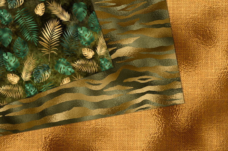 jungle-gold-digital-paper