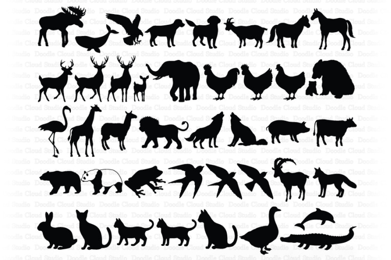 Download Animal Bundle SVG Cut Files, Animals Clipart . By Doodle ...