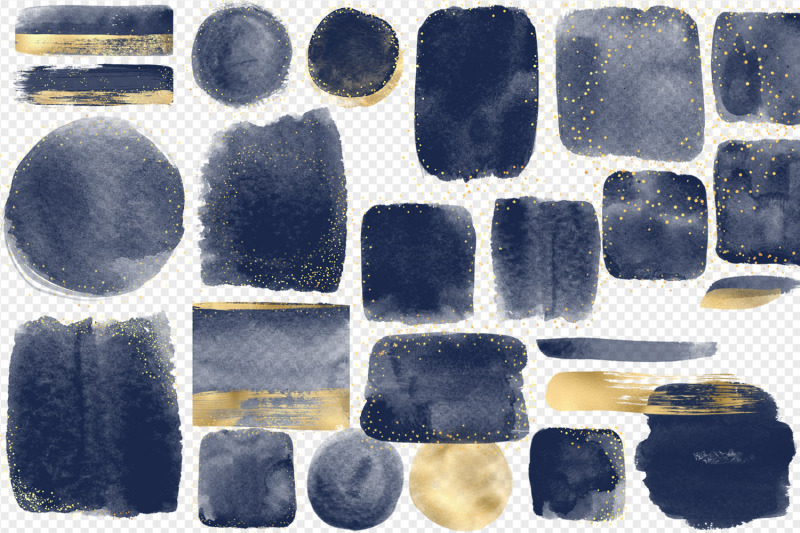 navy-and-gold-watercolor-elements