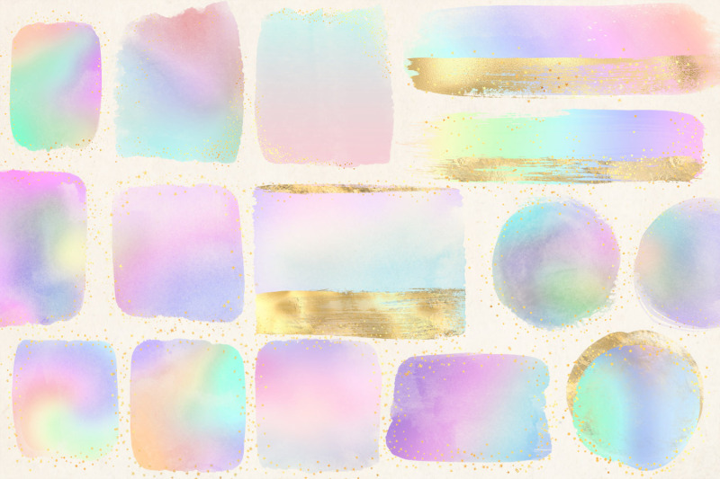 rainbow-and-gold-watercolor-elements