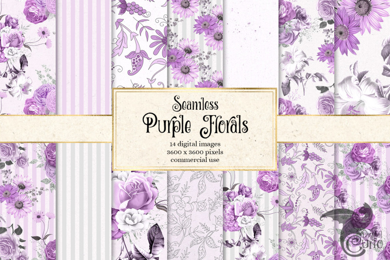 purple-floral-digital-paper