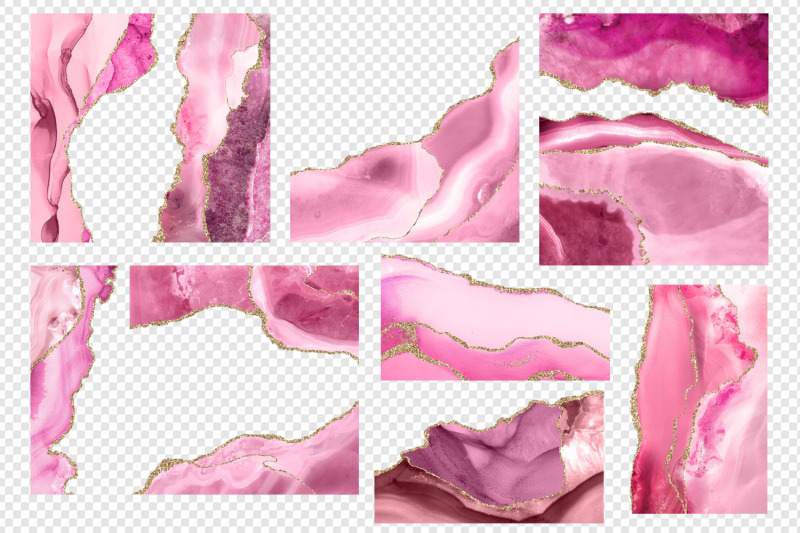 pink-and-gold-agate-borders