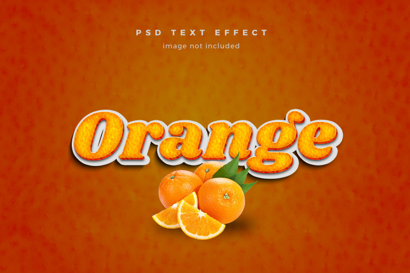 orange-3d-text-effect-template