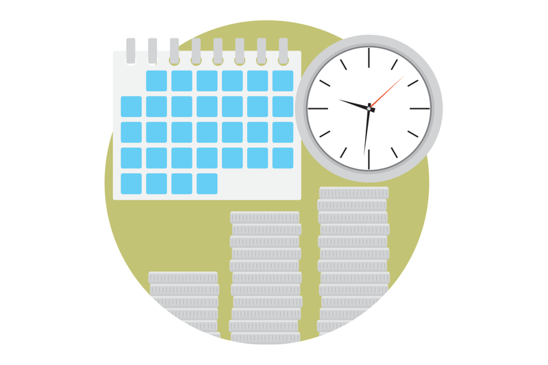 time-is-money-icon-flat-vector