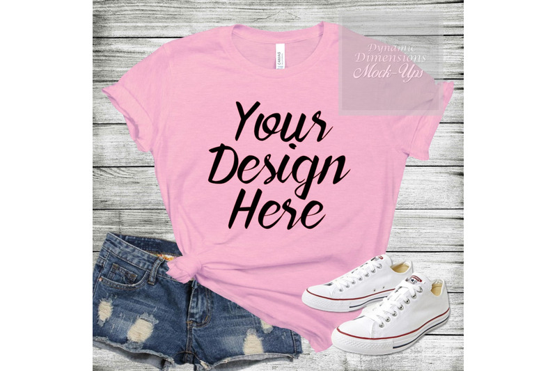 bella-canvas-3001-pink-unisex-t-shirt-mock-up-shirt-template