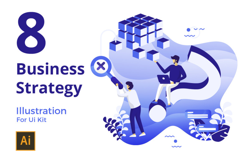 business-strategy-set-illustration
